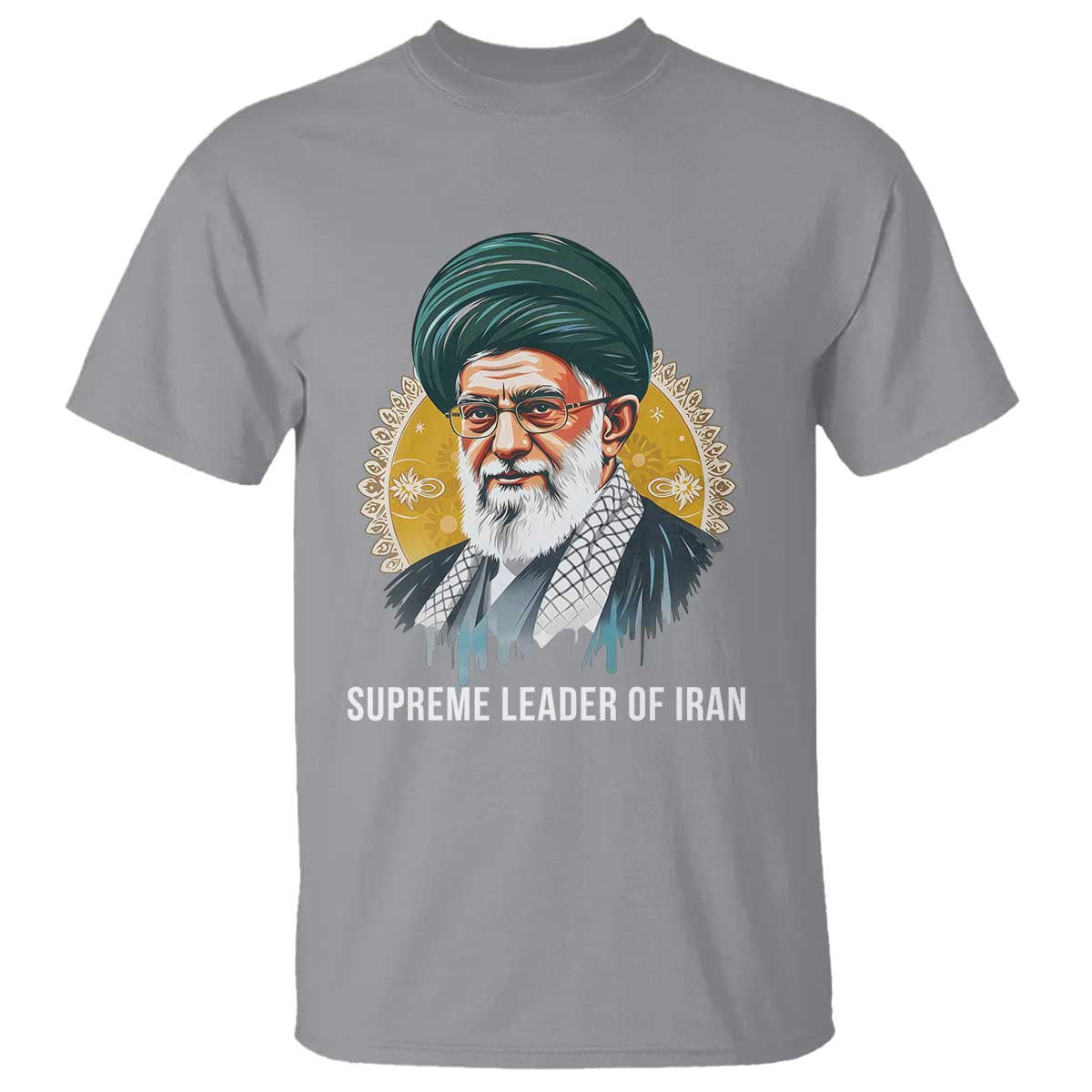 Supreme Leader Of Iran Graphic Portrait T Shirt Iranian Political Figure