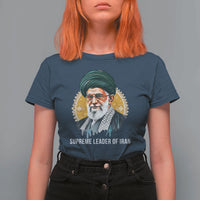 Supreme Leader Of Iran Graphic Portrait T Shirt For Women Iranian Political Figure