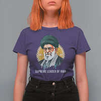 Supreme Leader Of Iran Graphic Portrait T Shirt For Women Iranian Political Figure