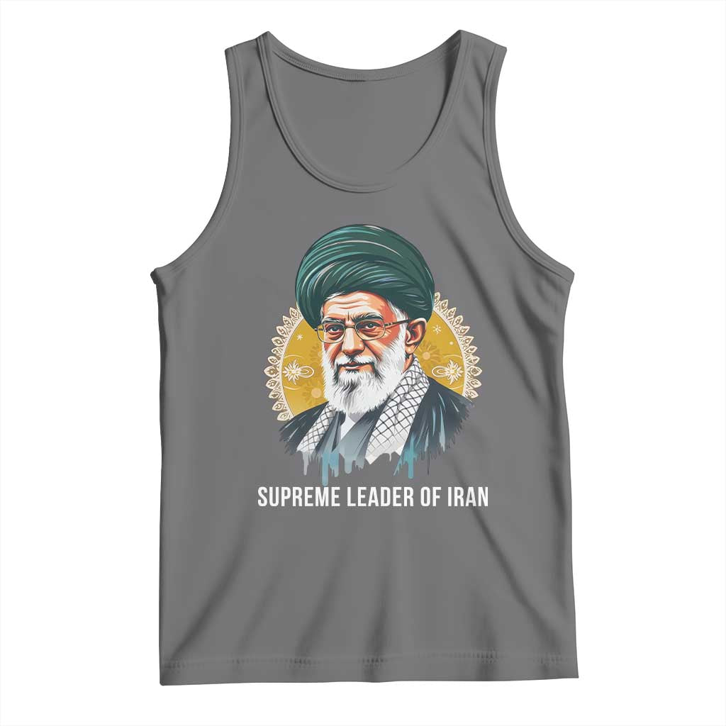 Supreme Leader Of Iran Graphic Portrait Tank Top Iranian Political Figure