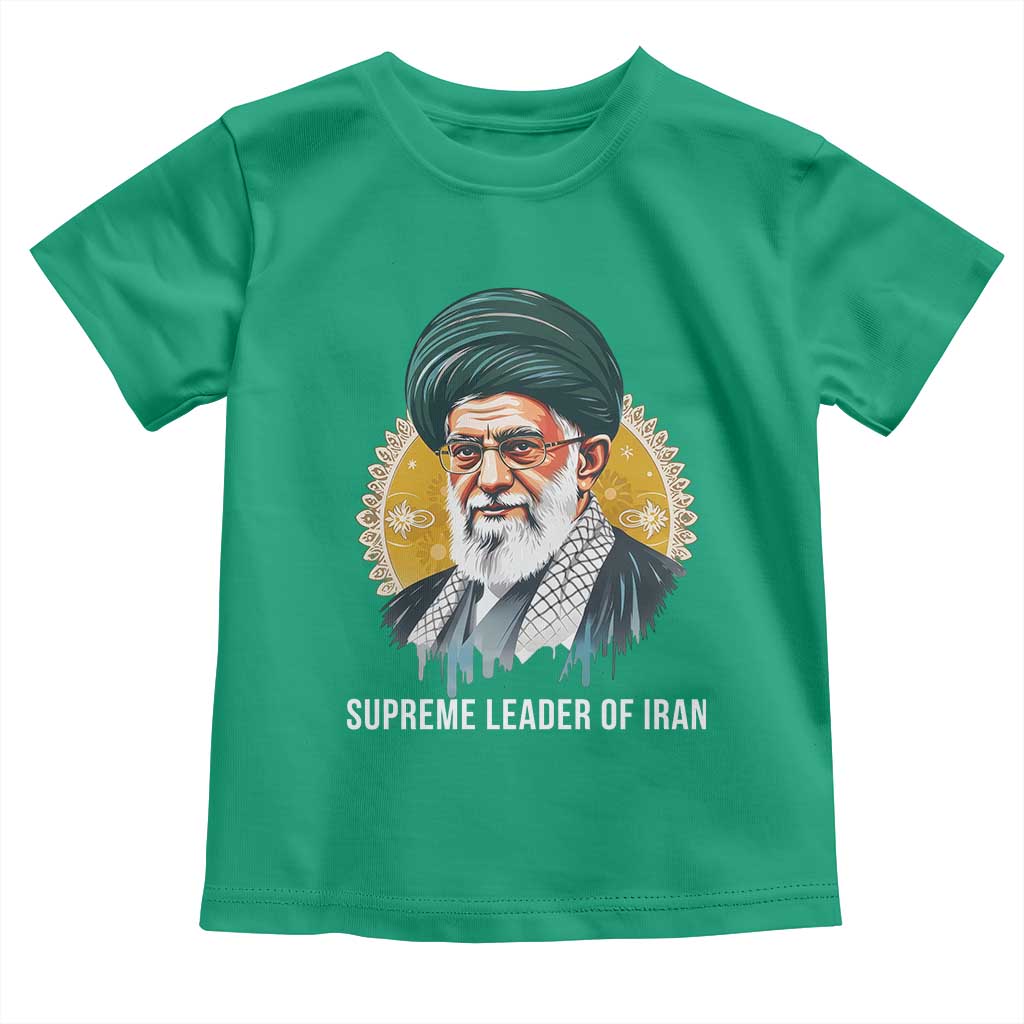 Supreme Leader Of Iran Graphic Portrait Toddler T Shirt Iranian Political Figure
