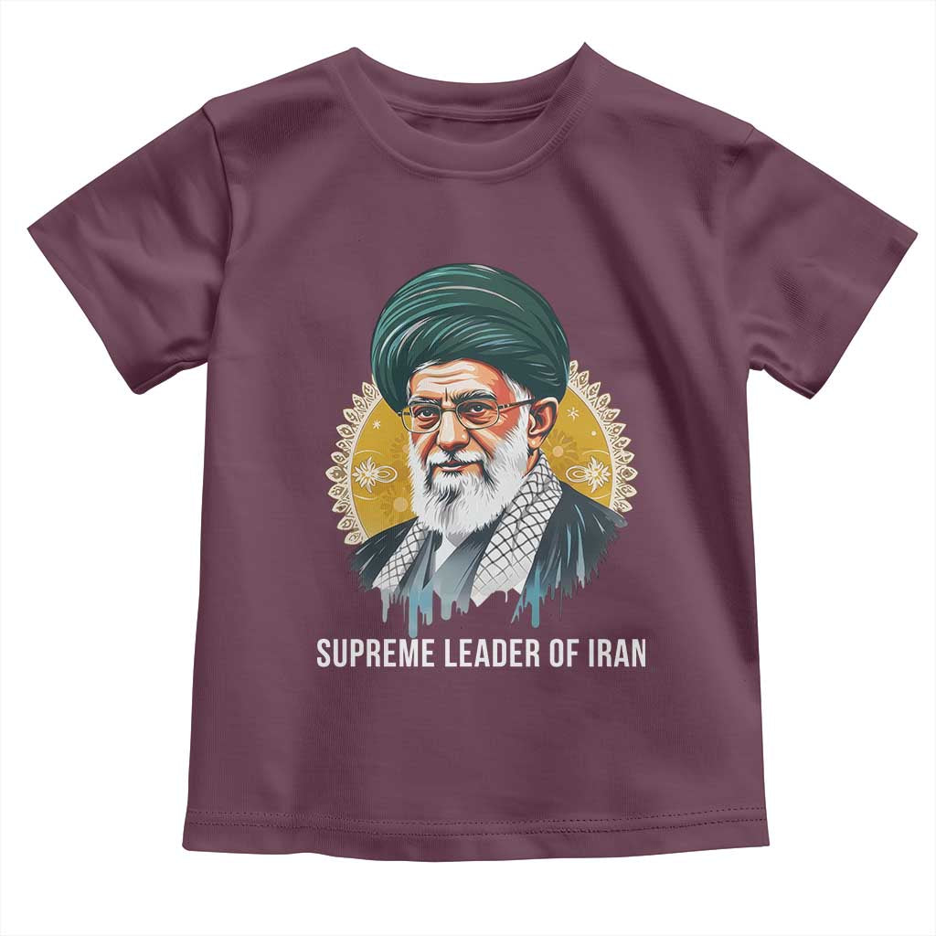 Supreme Leader Of Iran Graphic Portrait Toddler T Shirt Iranian Political Figure