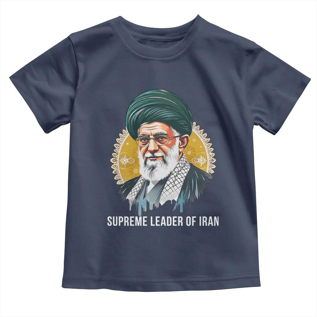 Supreme Leader Of Iran Graphic Portrait Toddler T Shirt Iranian Political Figure