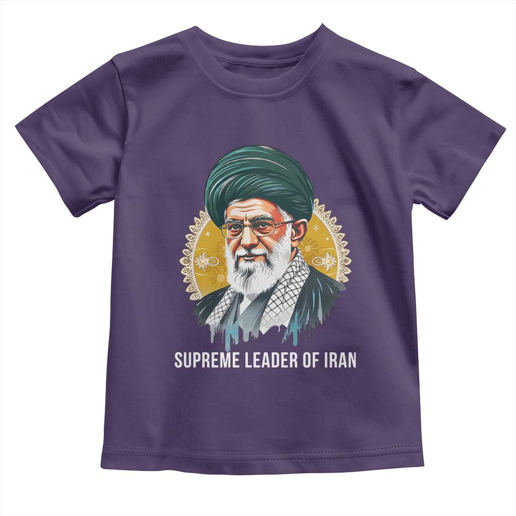 Supreme Leader Of Iran Graphic Portrait Toddler T Shirt Iranian Political Figure