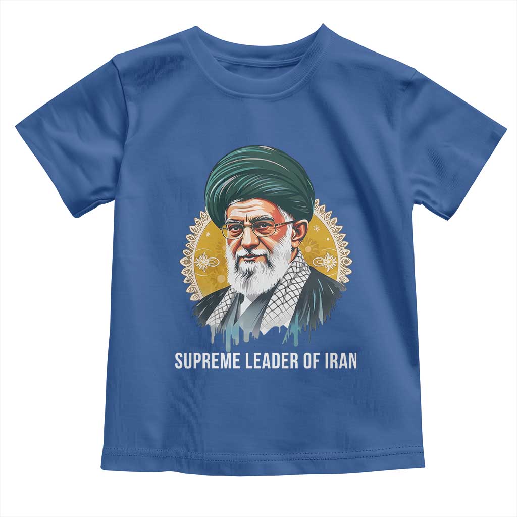 Supreme Leader Of Iran Graphic Portrait Toddler T Shirt Iranian Political Figure