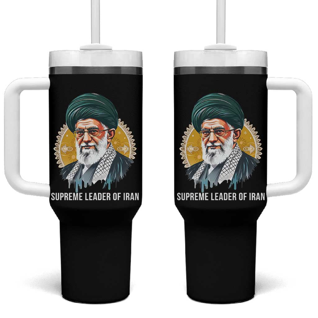 Supreme Leader Of Iran Graphic Portrait Tumbler With Handle Iranian Political Figure