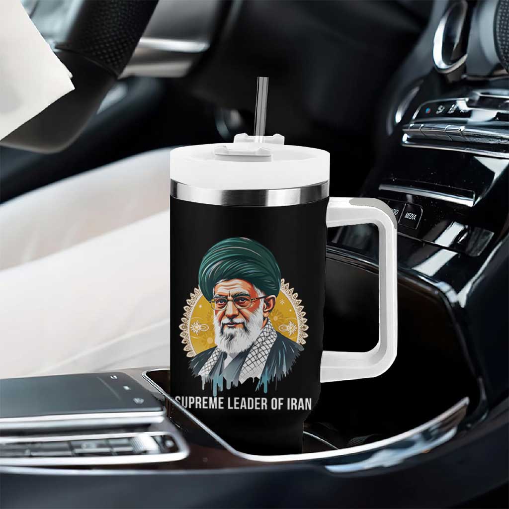 Supreme Leader Of Iran Graphic Portrait Tumbler With Handle Iranian Political Figure