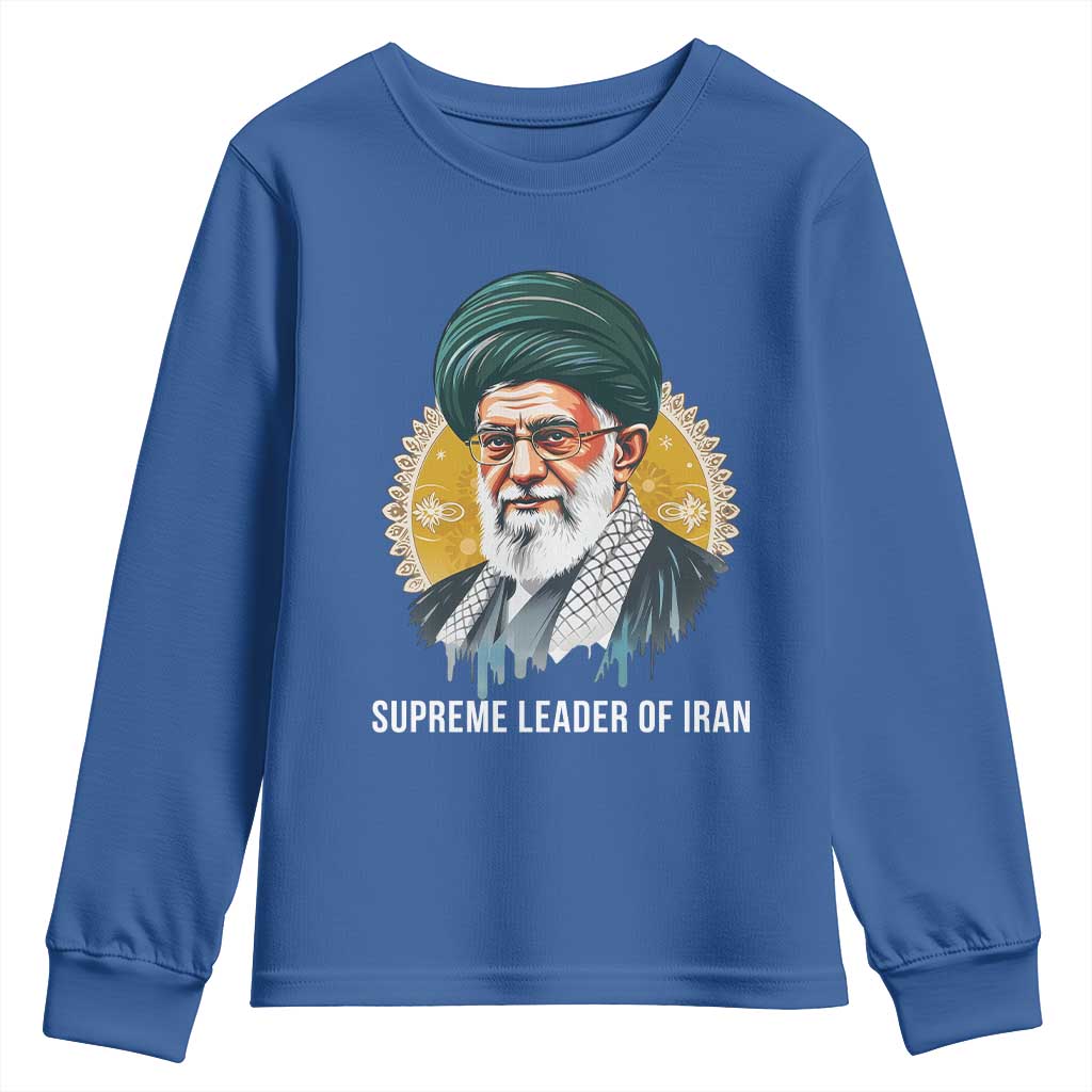 Supreme Leader Of Iran Graphic Portrait Youth Sweatshirt Iranian Political Figure