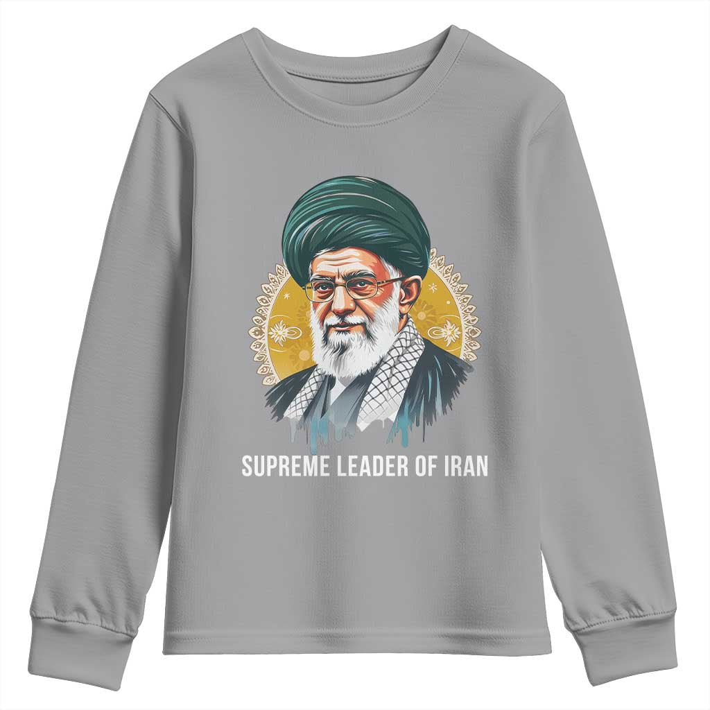 Supreme Leader Of Iran Graphic Portrait Youth Sweatshirt Iranian Political Figure