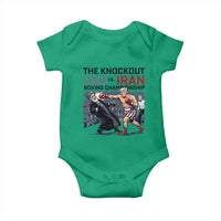 Sarcastic USA vs Iran Knockout Boxing Championship Baby Onesie Funny Political Satire Fight Night