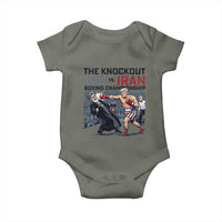 Sarcastic USA vs Iran Knockout Boxing Championship Baby Onesie Funny Political Satire Fight Night