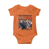 Sarcastic USA vs Iran Knockout Boxing Championship Baby Onesie Funny Political Satire Fight Night