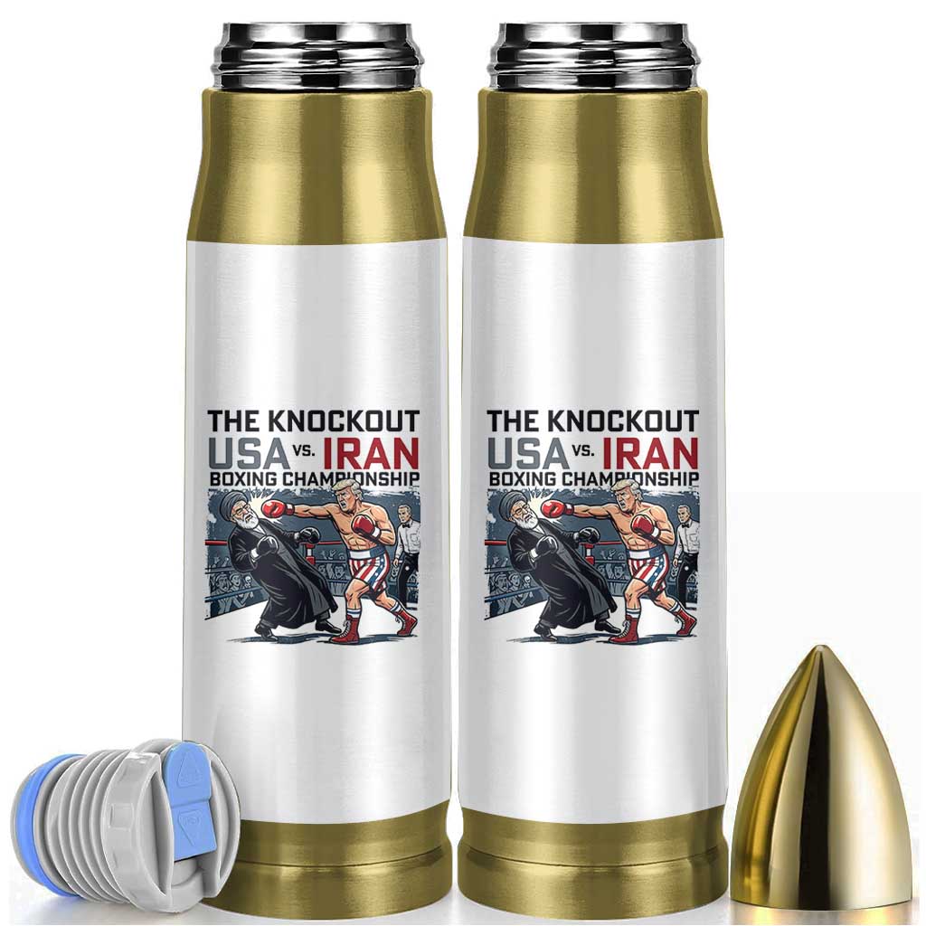 Sarcastic USA vs Iran Knockout Boxing Championship Bullet Tumbler Funny Political Satire Fight Night