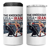 Sarcastic USA vs Iran Knockout Boxing Championship 4 in 1 Can Cooler Tumbler Funny Political Satire Fight Night