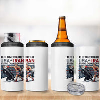 Sarcastic USA vs Iran Knockout Boxing Championship 4 in 1 Can Cooler Tumbler Funny Political Satire Fight Night