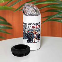 Sarcastic USA vs Iran Knockout Boxing Championship 4 in 1 Can Cooler Tumbler Funny Political Satire Fight Night