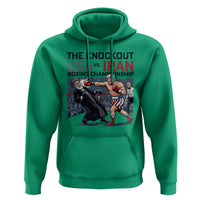 Sarcastic USA vs Iran Knockout Boxing Championship Hoodie Funny Political Satire Fight Night