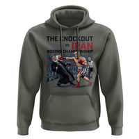 Sarcastic USA vs Iran Knockout Boxing Championship Hoodie Funny Political Satire Fight Night