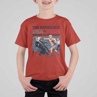 Sarcastic USA vs Iran Knockout Boxing Championship T Shirt For Kid Funny Political Satire Fight Night