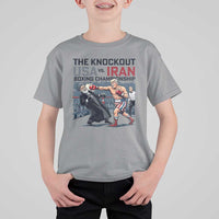 Sarcastic USA vs Iran Knockout Boxing Championship T Shirt For Kid Funny Political Satire Fight Night