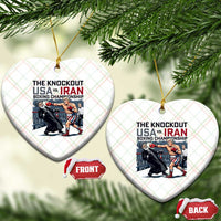 Sarcastic USA vs Iran Knockout Boxing Championship Ceramic Ornament Funny Political Satire Fight Night
