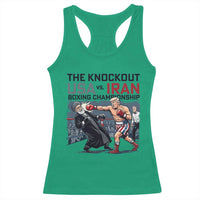 Sarcastic USA vs Iran Knockout Boxing Championship Racerback Tank Top Funny Political Satire Fight Night