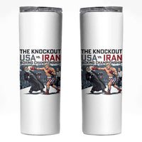 Sarcastic USA vs Iran Knockout Boxing Championship Skinny Tumbler Funny Political Satire Fight Night