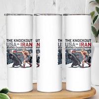Sarcastic USA vs Iran Knockout Boxing Championship Skinny Tumbler Funny Political Satire Fight Night