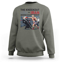 Sarcastic USA vs Iran Knockout Boxing Championship Sweatshirt Funny Political Satire Fight Night