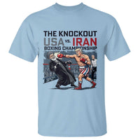 Sarcastic USA vs Iran Knockout Boxing Championship T Shirt Funny Political Satire Fight Night