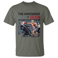 Sarcastic USA vs Iran Knockout Boxing Championship T Shirt Funny Political Satire Fight Night
