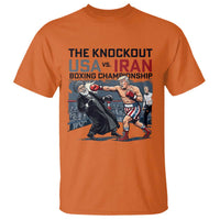 Sarcastic USA vs Iran Knockout Boxing Championship T Shirt Funny Political Satire Fight Night