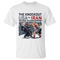 Sarcastic USA vs Iran Knockout Boxing Championship T Shirt Funny Political Satire Fight Night