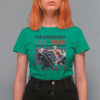 Sarcastic USA vs Iran Knockout Boxing Championship T Shirt For Women Funny Political Satire Fight Night