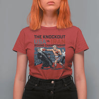 Sarcastic USA vs Iran Knockout Boxing Championship T Shirt For Women Funny Political Satire Fight Night