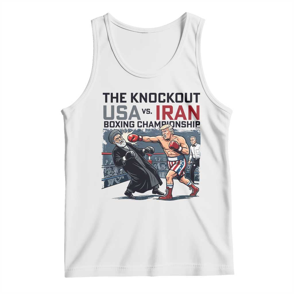 Sarcastic USA vs Iran Knockout Boxing Championship Tank Top Funny Political Satire Fight Night