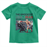 Sarcastic USA vs Iran Knockout Boxing Championship Toddler T Shirt Funny Political Satire Fight Night