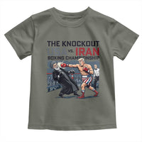 Sarcastic USA vs Iran Knockout Boxing Championship Toddler T Shirt Funny Political Satire Fight Night
