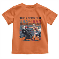 Sarcastic USA vs Iran Knockout Boxing Championship Toddler T Shirt Funny Political Satire Fight Night