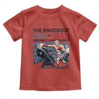 Sarcastic USA vs Iran Knockout Boxing Championship Toddler T Shirt Funny Political Satire Fight Night
