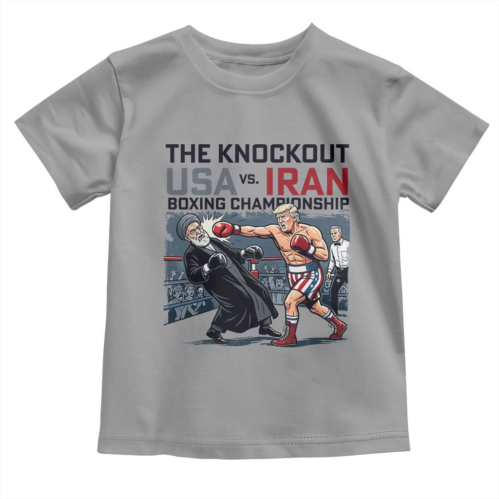 Sarcastic USA vs Iran Knockout Boxing Championship Toddler T Shirt Funny Political Satire Fight Night