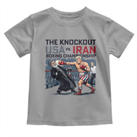 Sarcastic USA vs Iran Knockout Boxing Championship Toddler T Shirt Funny Political Satire Fight Night