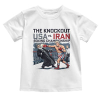 Sarcastic USA vs Iran Knockout Boxing Championship Toddler T Shirt Funny Political Satire Fight Night