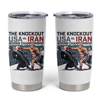 Sarcastic USA vs Iran Knockout Boxing Championship Tumbler Cup Funny Political Satire Fight Night
