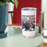 Sarcastic USA vs Iran Knockout Boxing Championship Tumbler Cup Funny Political Satire Fight Night