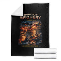 Operation Epic Fury Strike Mission 2026 Graphic Throw Blanket U.S. Strategic Strike Force Military Action