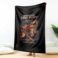 Operation Epic Fury Strike Mission 2026 Graphic Throw Blanket U.S. Strategic Strike Force Military Action