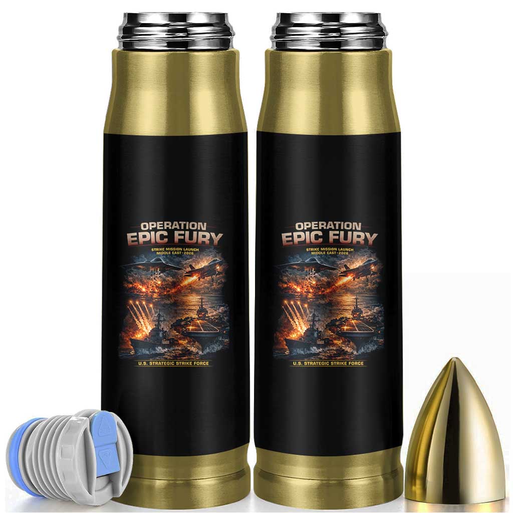 Operation Epic Fury Strike Mission 2026 Graphic Bullet Tumbler U.S. Strategic Strike Force Military Action