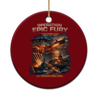 Operation Epic Fury Strike Mission 2026 Graphic Ceramic Ornament U.S. Strategic Strike Force Military Action