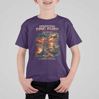Operation Epic Fury Strike Mission 2026 Graphic T Shirt For Kid U.S. Strategic Strike Force Military Action